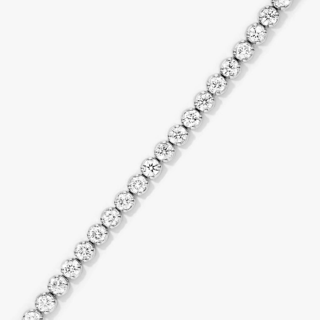 14K White Gold Four Prong Lab Created Diamond Tennis Bracelet (4.00 CTW - F-G / VS2-SI1)