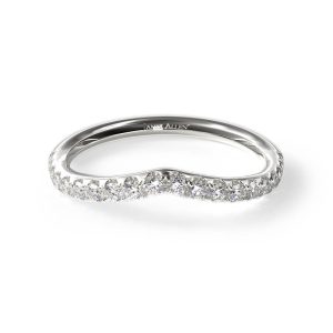 14K White Gold Petite Tiara Diamond Wedding Ring