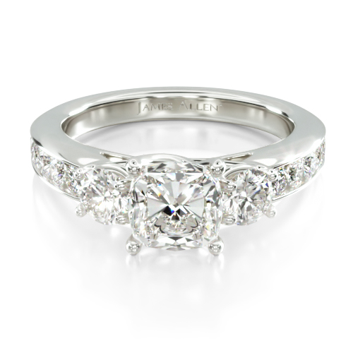 Platinum Trio Diamond Engagement Ring