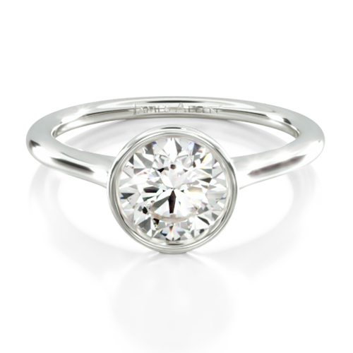 Platinum Comfort Fit Bezel Set Solitaire Engagement Ring