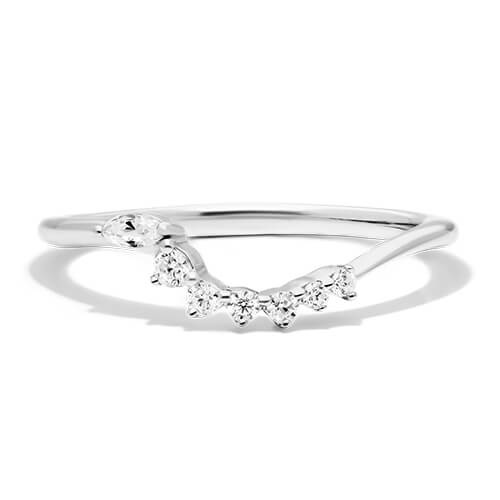 14K White Gold Ascending Diamond Wedding Ring