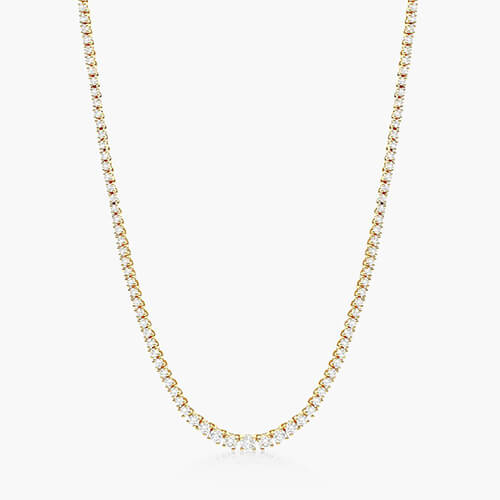 14K Yellow Gold Riviera Diamond Necklace
