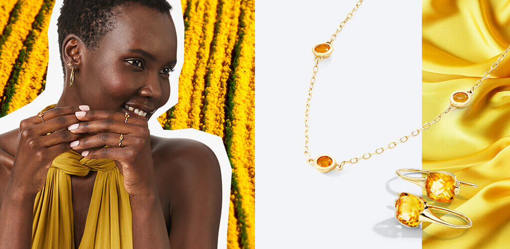 Yellow gemstone jewelry