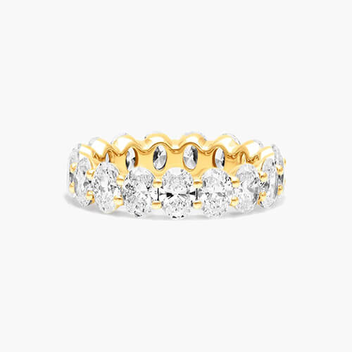 14K Yellow Gold Oval Cut Diamond Eternity Ring (3 CTW H-I / SI1-SI2)