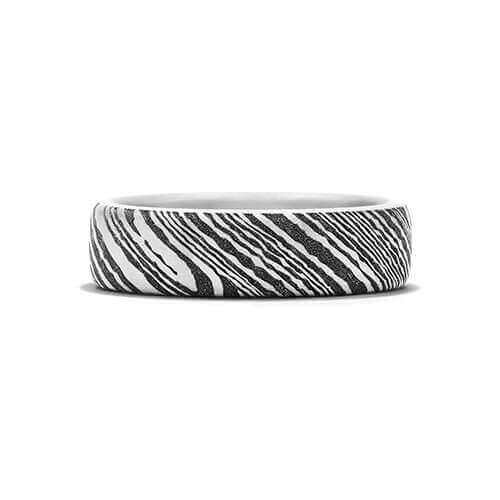 Tantalum 6.5mm Damascus Woodgrain Pattern Ring
