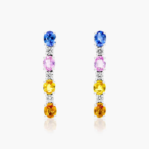 Mutli Color Gemstone Earrings