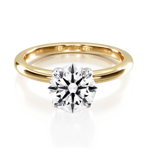14K Yellow Gold Claw Prong Solitaire Engagement Ring (Flush Fit)