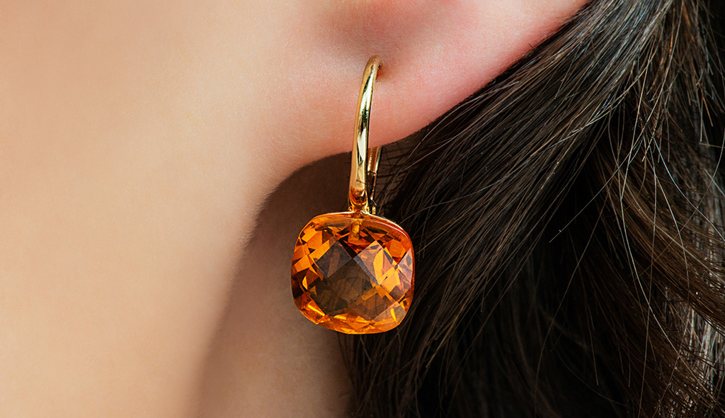 citrine hook earrings