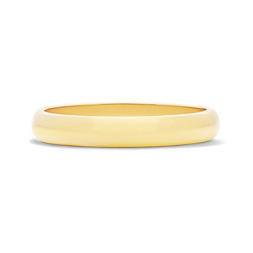 18k Yellow Gold 3mm Traditional Slightly Curved Wedding Ring