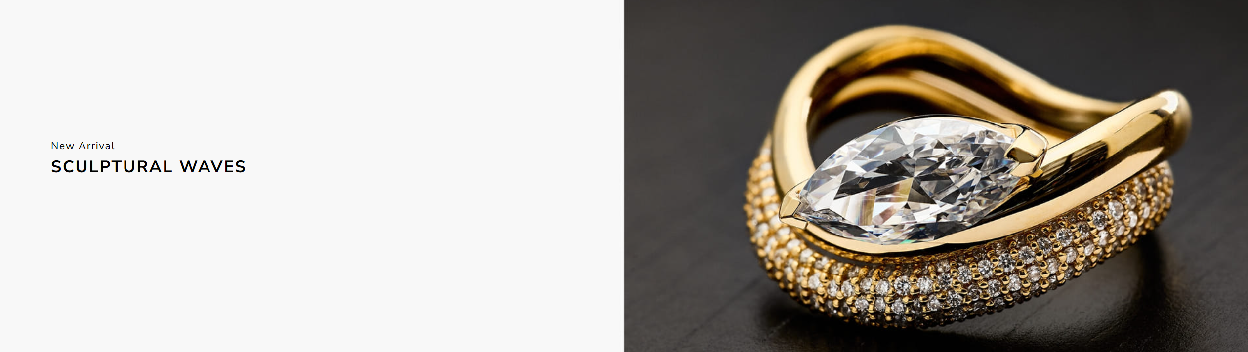 Sculptural wave ring