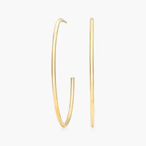 14K Yellow Gold 1.5 Inch Hoop Earrings