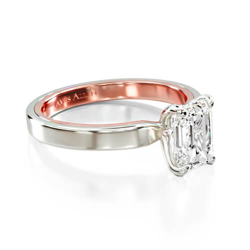 Two-Tone Comfort Fit Solitaire Engagement Ring