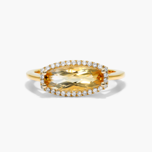 Citrine diamond ring