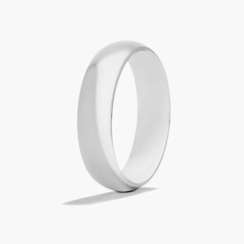 Platinum 6mm Slightly Domed Comfort Fit Wedding Ring