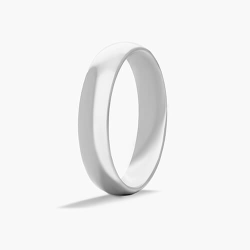 Platinum 5mm Slightly Domed Comfort Fit Wedding Ring
