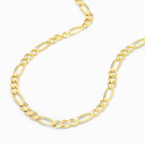14k Yellow Gold 3mm Figaro Chain Necklace