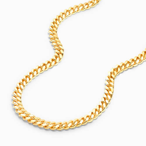 14k Yellow Gold Solid 3.5mm Miami Cuban Chain Necklace