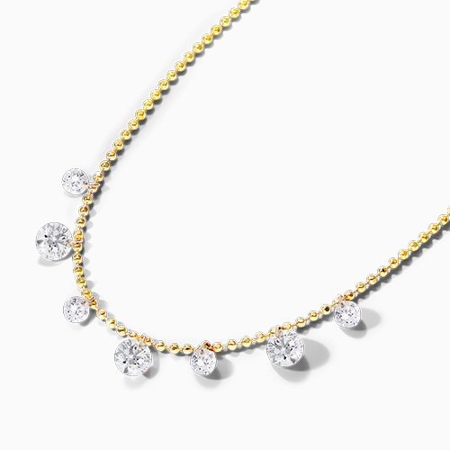 14K Yellow Gold Alternating Pierced Diamond Choker Necklace By Brevani