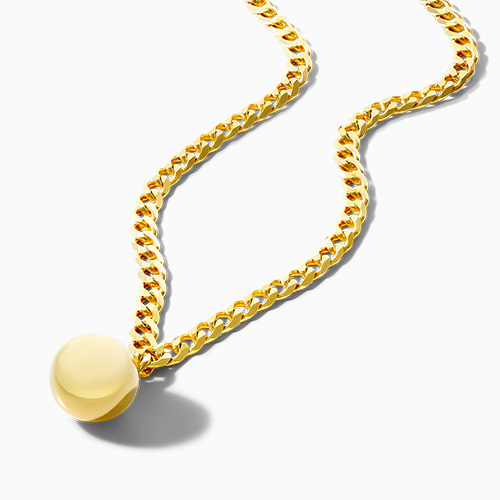 14K Yellow Gold Bead Dangle Choker Necklace