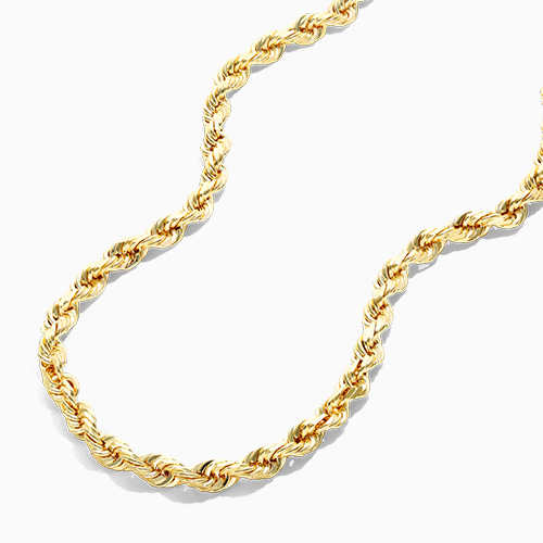 Solid 3.8mm Rope Chain Necklace 18 Inches