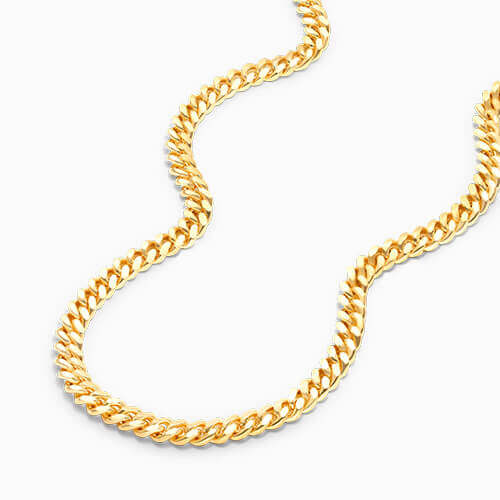 14K Yellow Gold Solid 3.5mm Miami Cuban Chain Necklace - 18 Inches