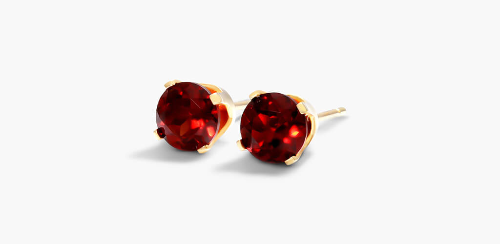 garnet stud earrings