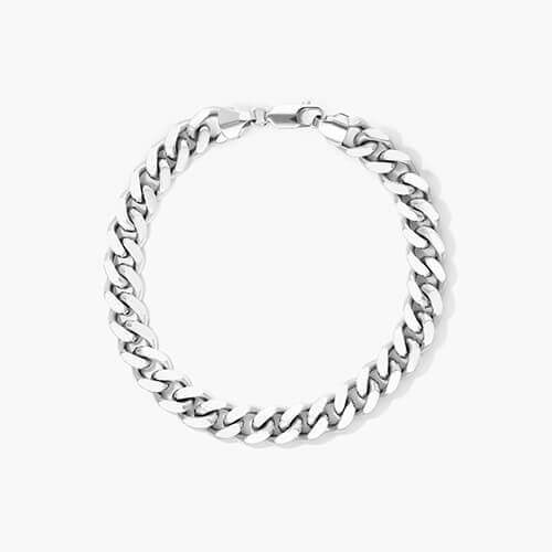 Sterling Silver 8.85mm Miami Cuban Bracelet - 8.5 Inches