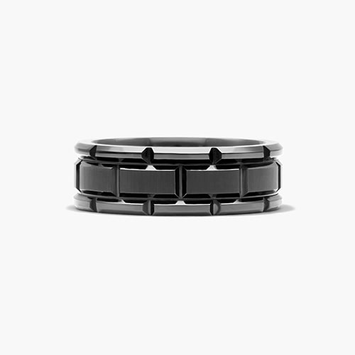 Black Tungsten Carbide 8mm Vertical Pattern Band