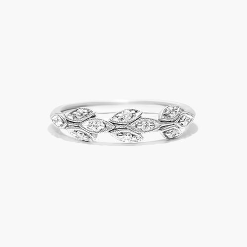 Navette Leaf Diamond Ring
