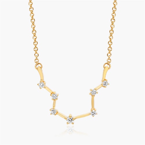 14K Yellow Gold Lab-Created Diamond Aquarius Constellation Necklace