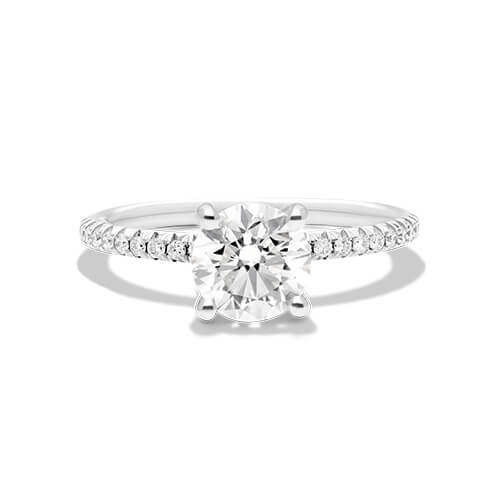 14K White Gold Pavé Rope Engagement Ring