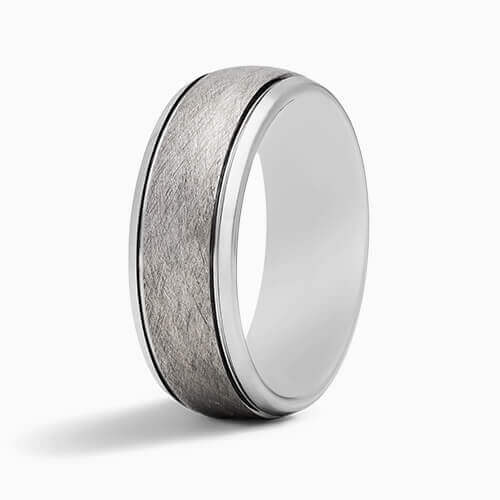 Gray Tungsten Carbide 8MM Low Dome Band By TRITON