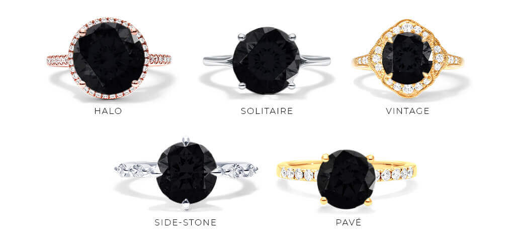 Types of Black diamond engagement rings
