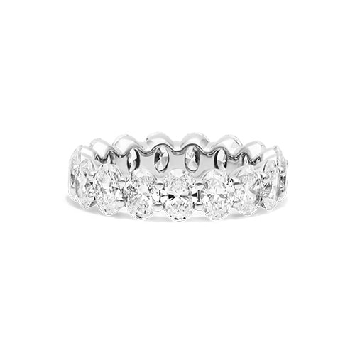 14K White Gold Oval Cut Diamond Eternity Ring