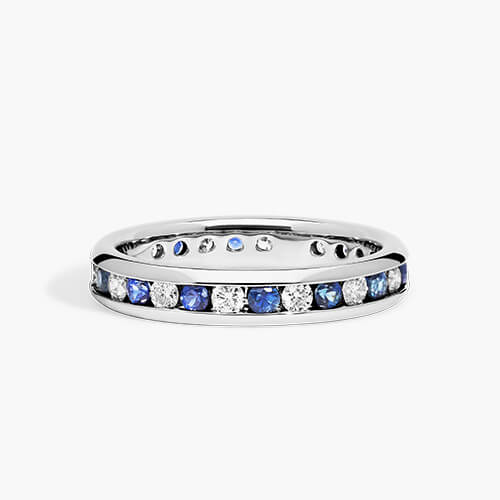 Diamond And Sapphire Weddig Ring