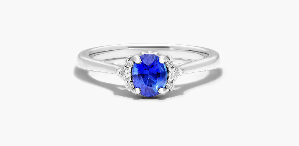 Side Stone Sapphire Ring