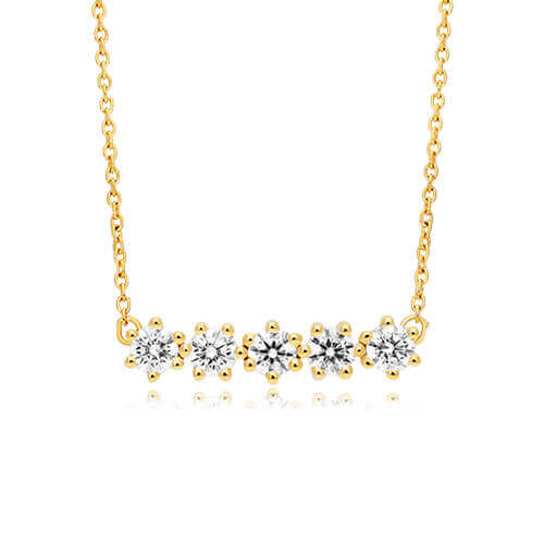 14K Yellow Gold Aura Lab Grown Diamond Necklace