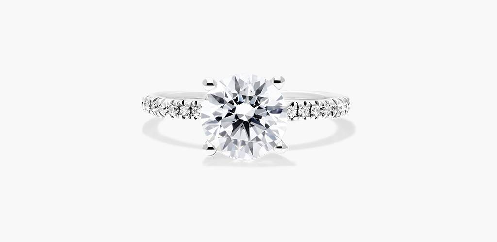 Platinum Petite Pavé Engagement Ring