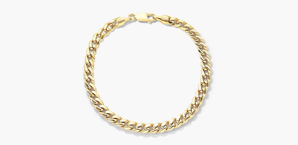 14K Yellow Gold Solid 5mm Miami Cuban Bracelet - 8.5 inches