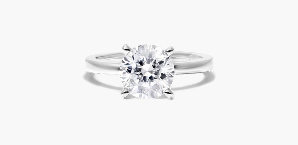 Platinum 2mm Comfort Fit Solitaire Engagement Ring