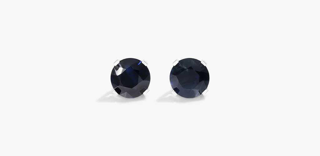 14K White Gold Sapphire Birthstone Earrings