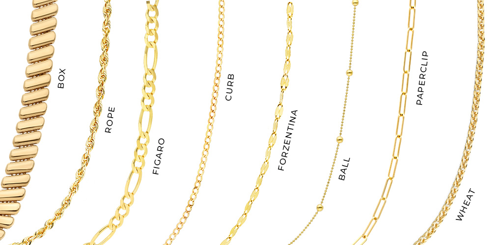 Different gold chain styles