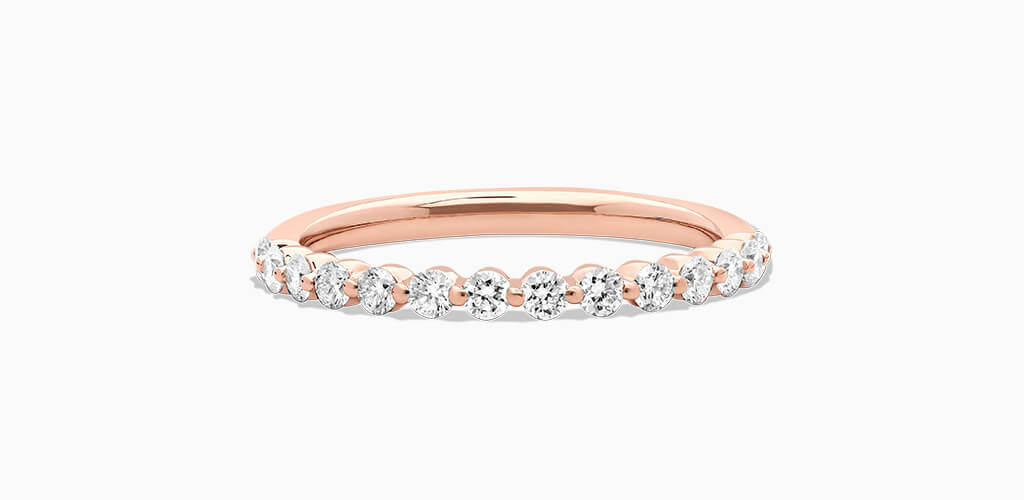 14K Rose Gold Diamond Escalade Wedding Ring