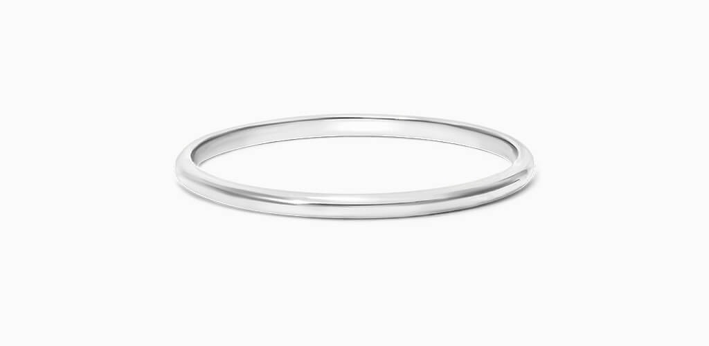 14K White Gold Rounded Ring