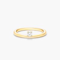 14K Yellow Gold Peeking Diamond Ring