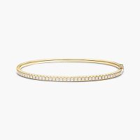 14K Yellow Gold Classic Lab-Created Diamond Bangle