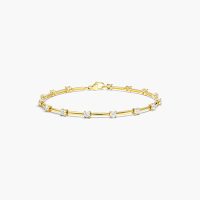 14K Yellow Gold Lab-Created Diamond Station Dash Bracelet