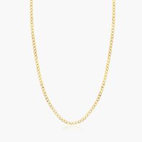 14K Yellow Gold 2.7mm Curb Chain Choker Necklace